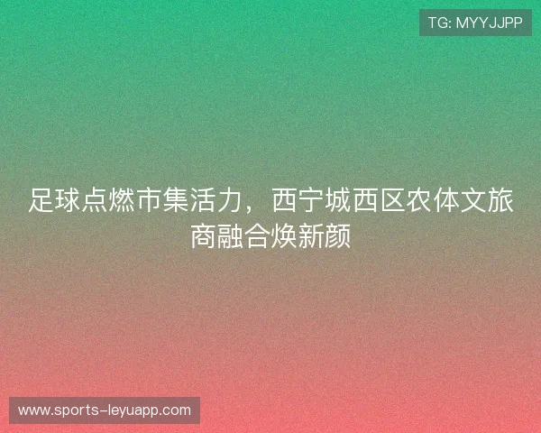 足球点燃市集活力,西宁城西区农体文旅商融合焕新颜 足球点燃市集活力,西宁城西区农体文旅商融合焕新颜